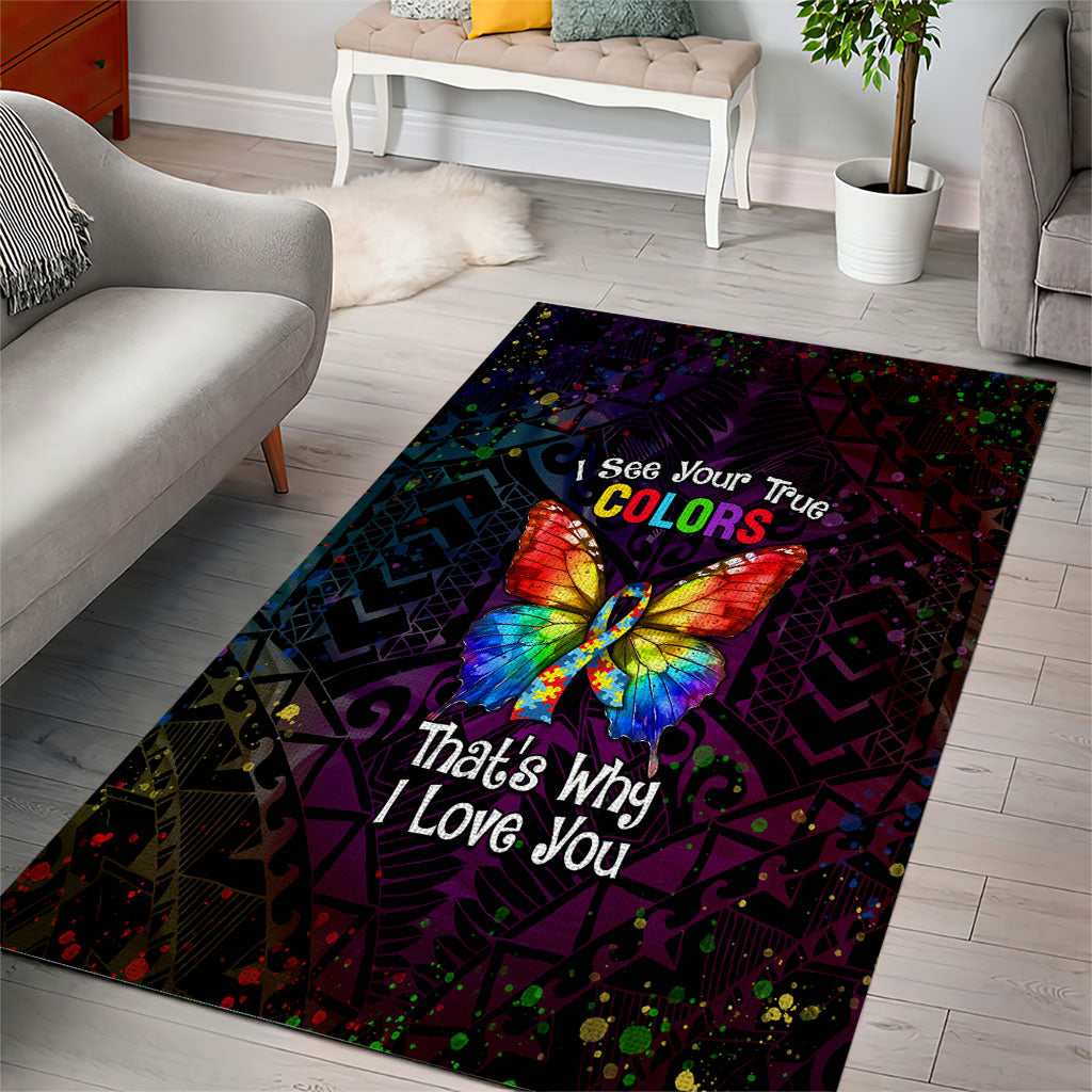 I See Your True Colors Area Rug Autism Support