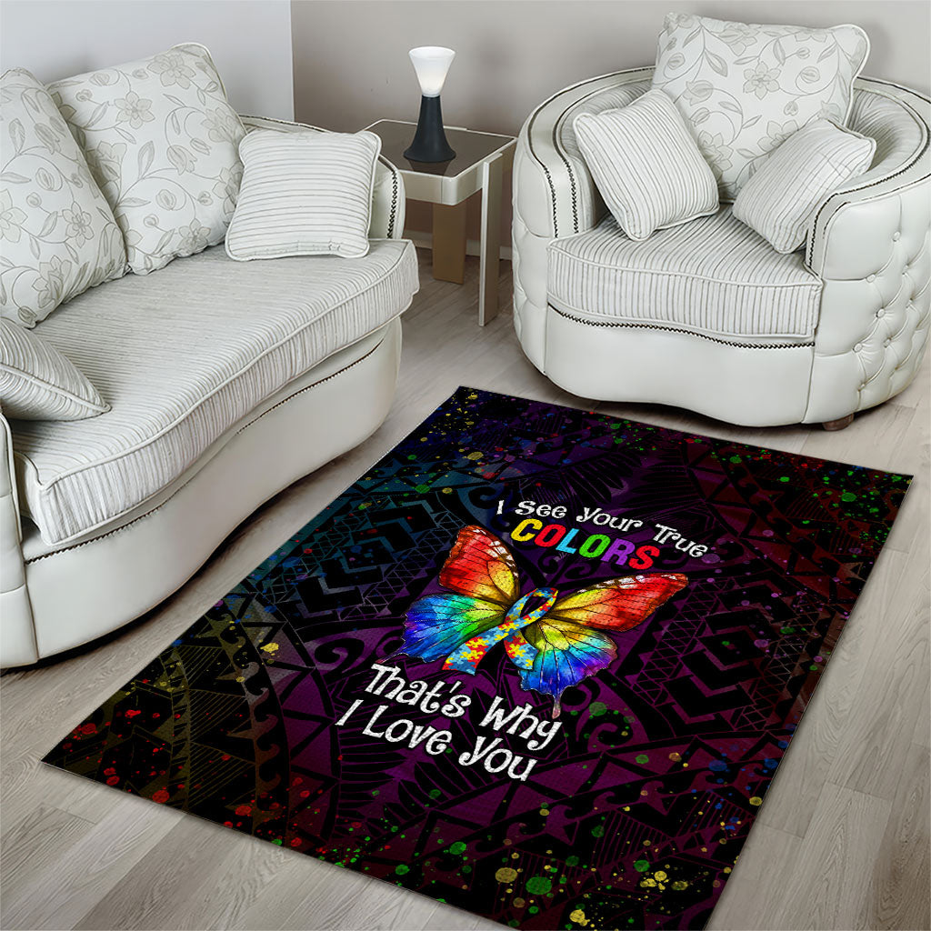 I See Your True Colors Area Rug Autism Support