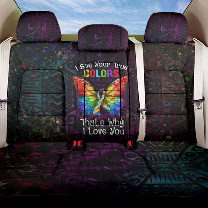 I See Your True Colors Back Car Seat Cover Autism Support