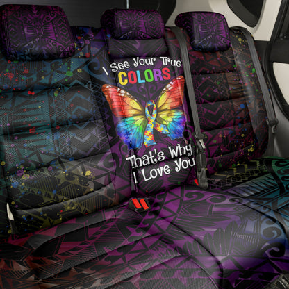 I See Your True Colors Back Car Seat Cover Autism Support