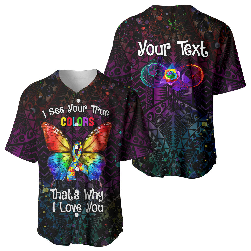 I See Your True Colors Personalised Baseball Jersey Autism Support
