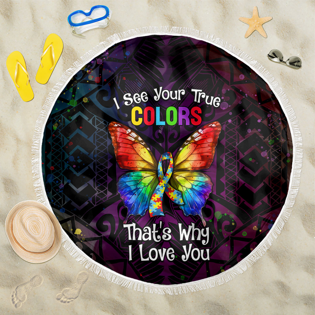I See Your True Colors Beach Blanket Autism Support