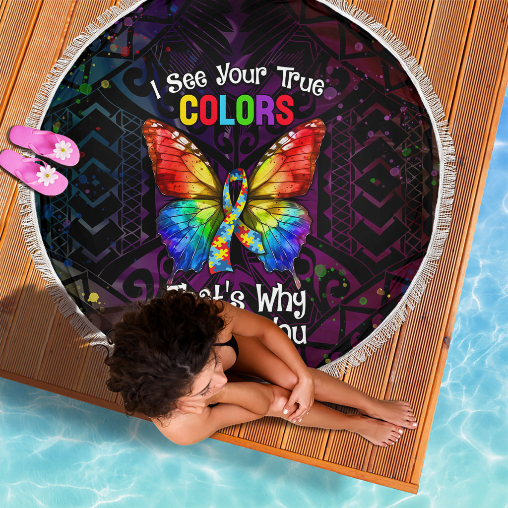I See Your True Colors Beach Blanket Autism Support