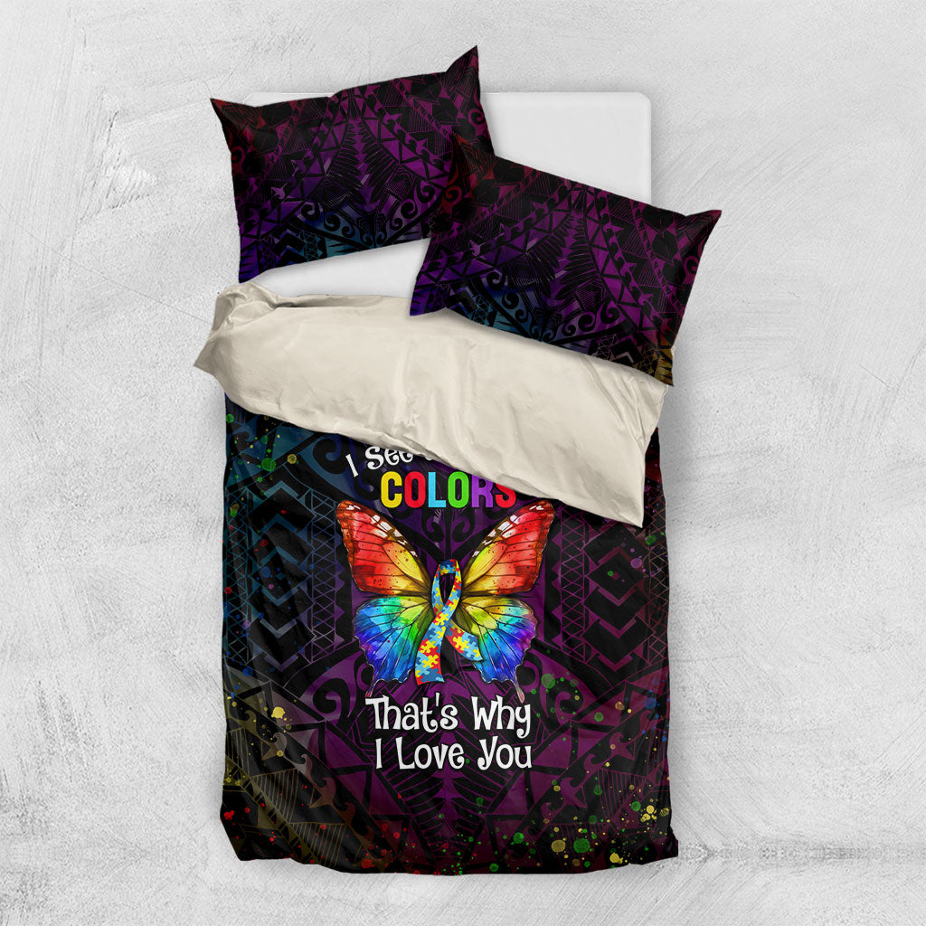 I See Your True Colors Bedding Set Autism Support