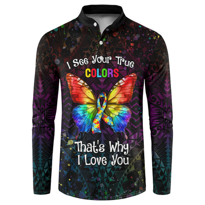 I See Your True Colors Personalised Button Sweatshirt Autism Support