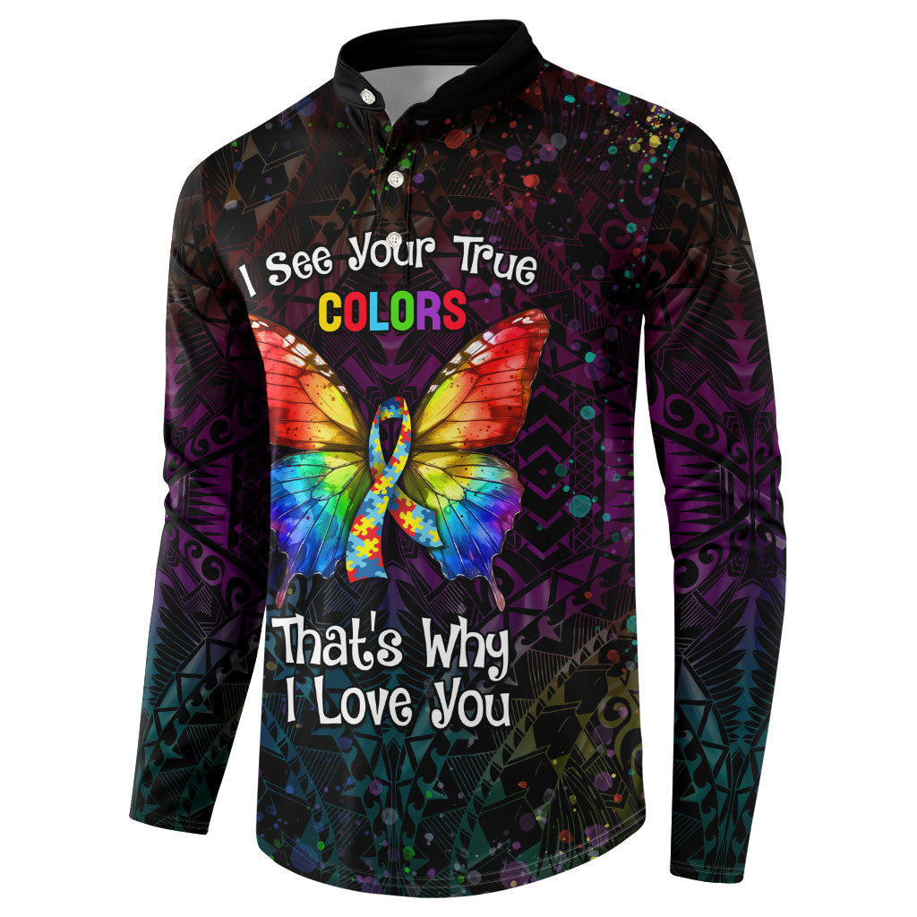 I See Your True Colors Personalised Button Sweatshirt Autism Support