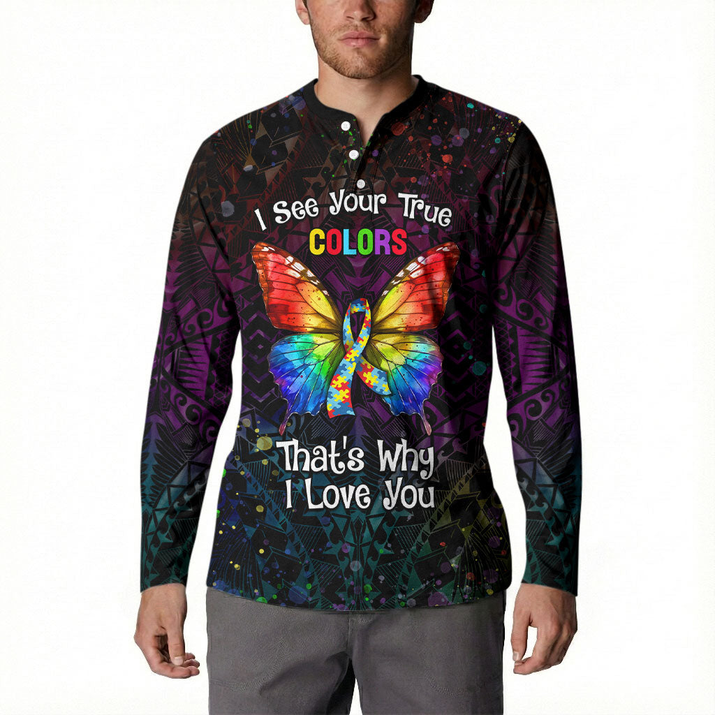 I See Your True Colors Personalised Button Sweatshirt Autism Support