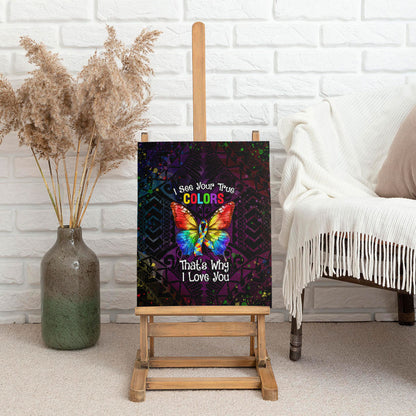 I See Your True Colors Canvas Wall Art Autism Support
