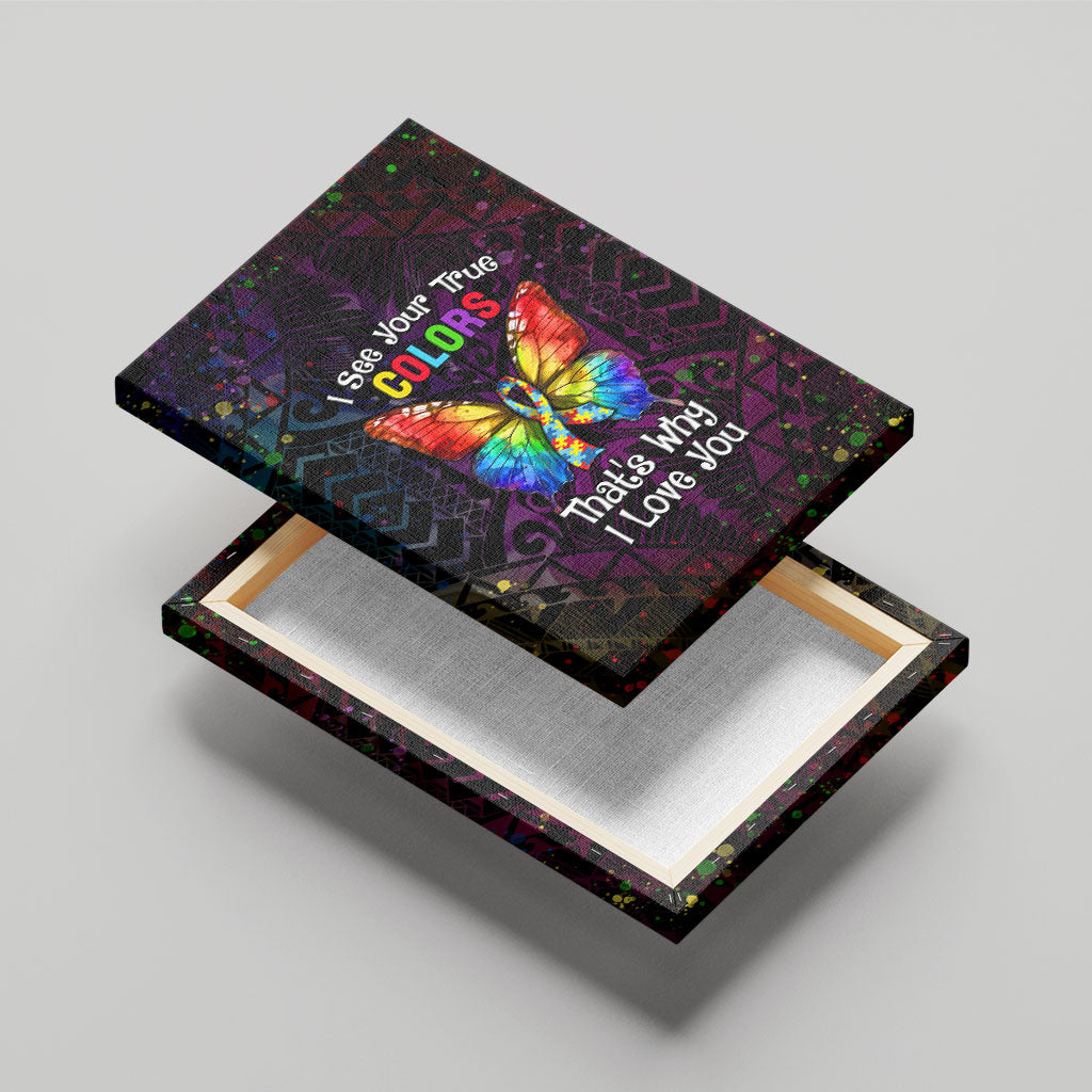 I See Your True Colors Canvas Wall Art Autism Support