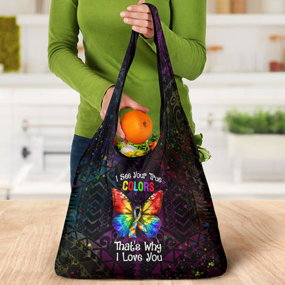 I See Your True Colors Grocery Bag Autism Support