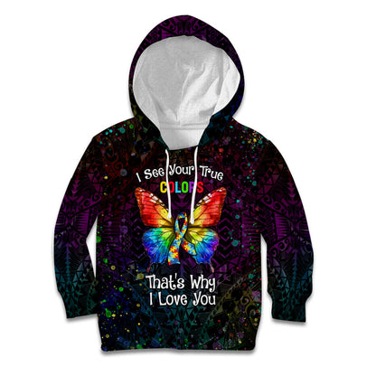 I See Your True Colors Personalised Kid Hoodie Autism Support