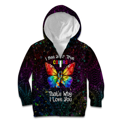 I See Your True Colors Personalised Kid Hoodie Autism Support