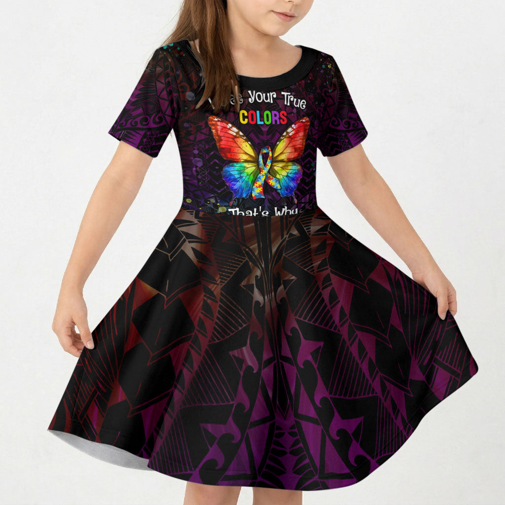 I See Your True Colors Personalised Kid Short Sleeve Dress Autism Support