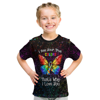 I See Your True Colors Personalised Kid T Shirt Autism Support