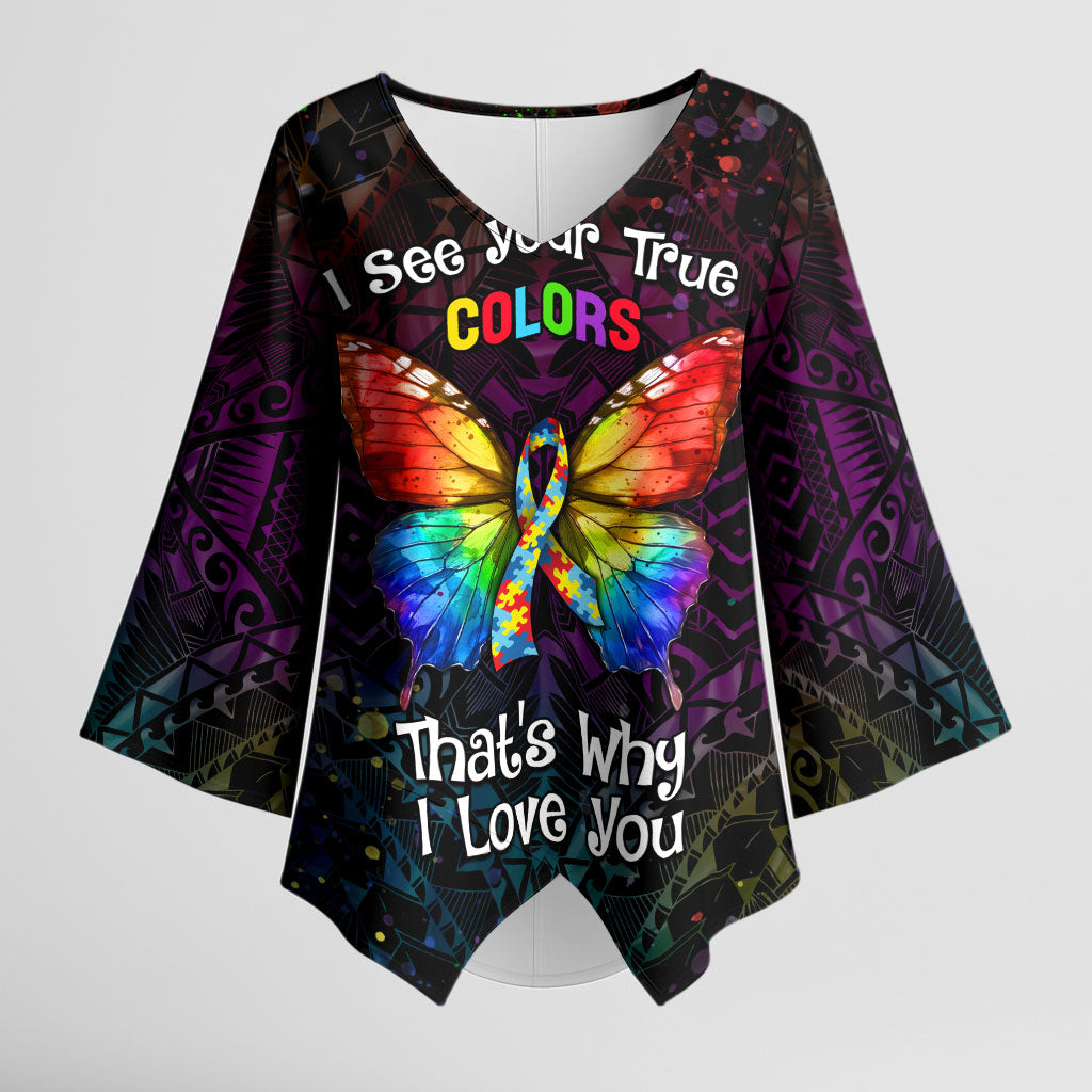 I See Your True Colors Personalised Kimono Sleeve Blouse Autism Support