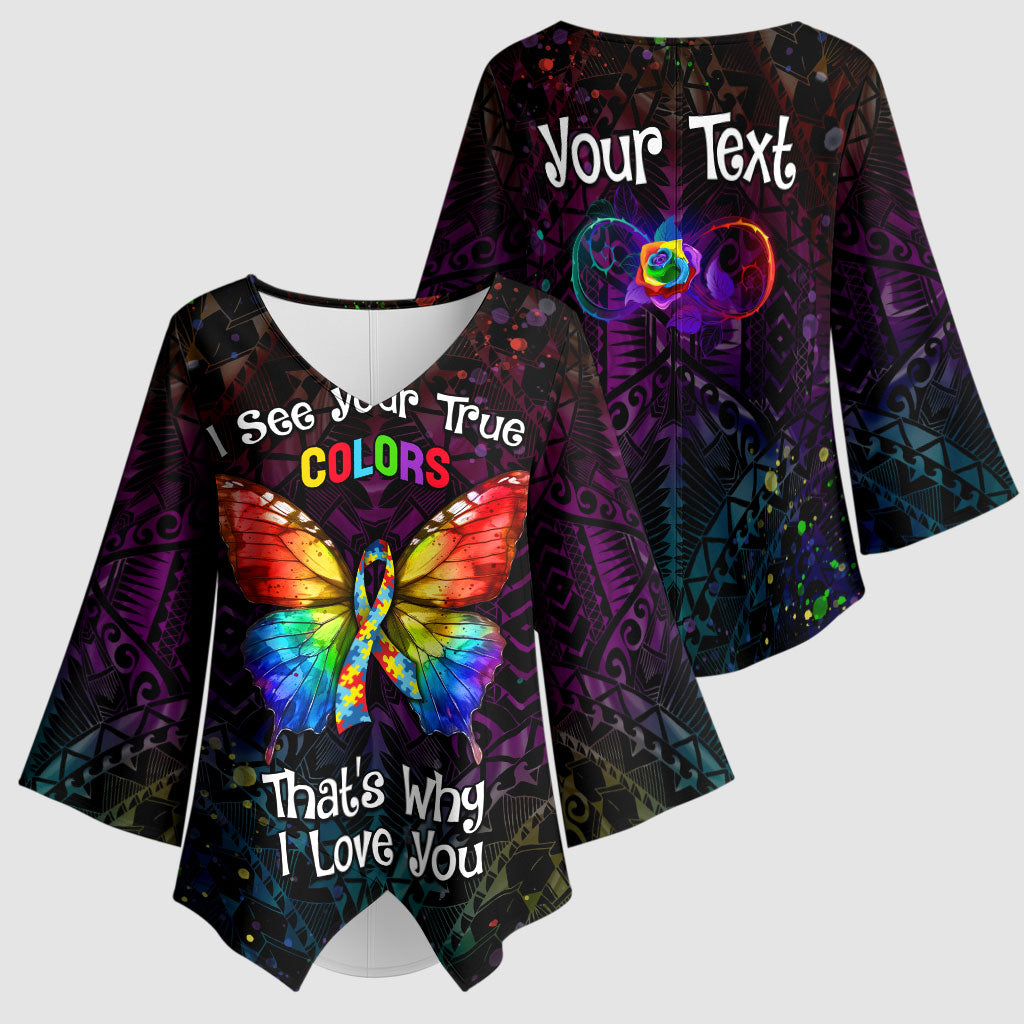 I See Your True Colors Personalised Kimono Sleeve Blouse Autism Support