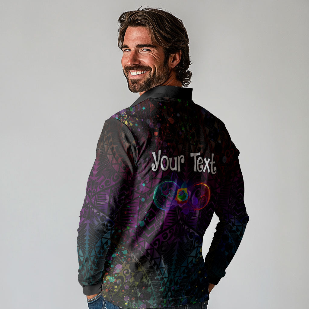 I See Your True Colors Personalised Long Sleeve Polo Shirt Autism Support