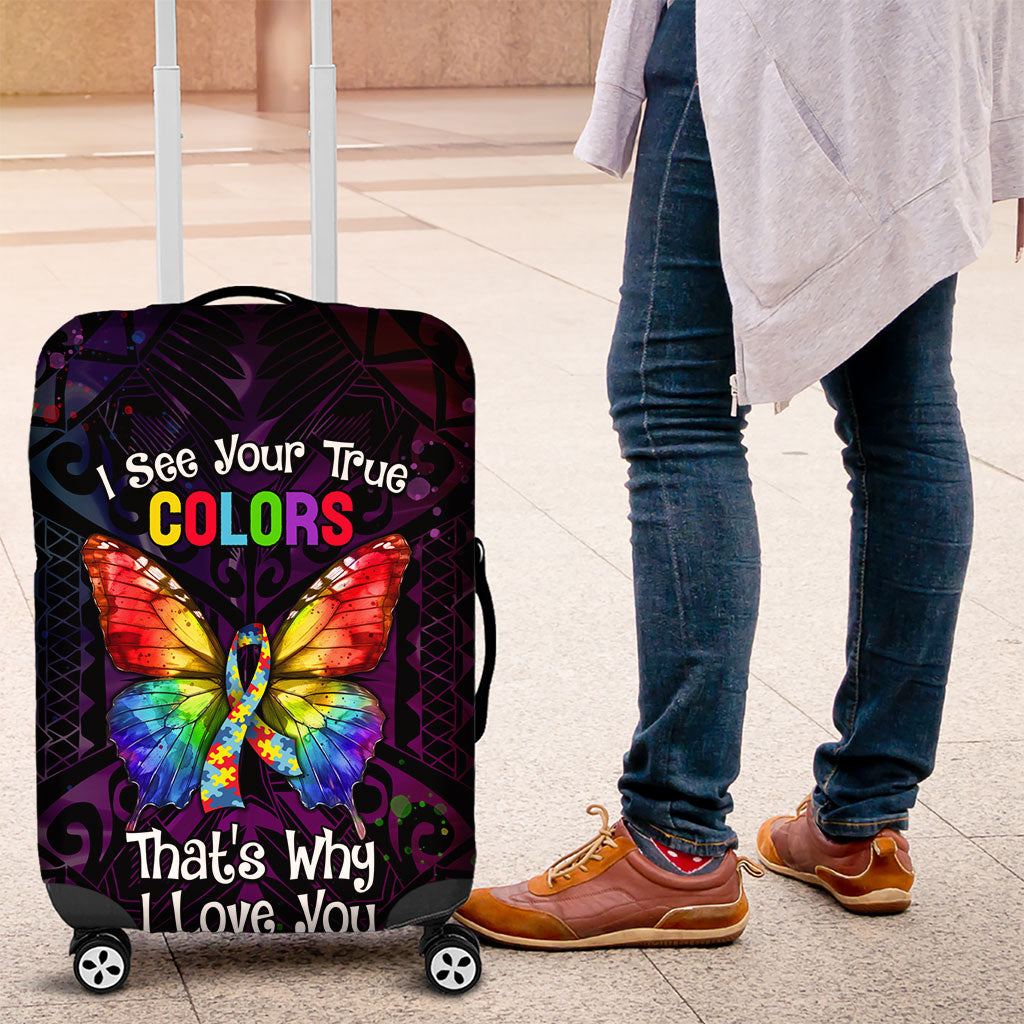 I See Your True Colors Luggage Cover Autism Support