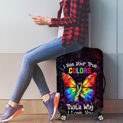 I See Your True Colors Luggage Cover Autism Support