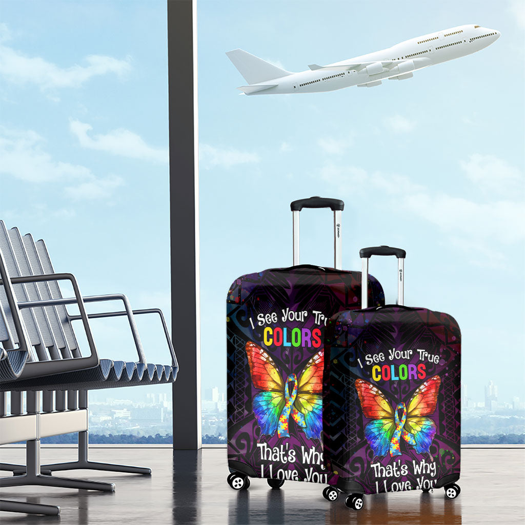 I See Your True Colors Luggage Cover Autism Support