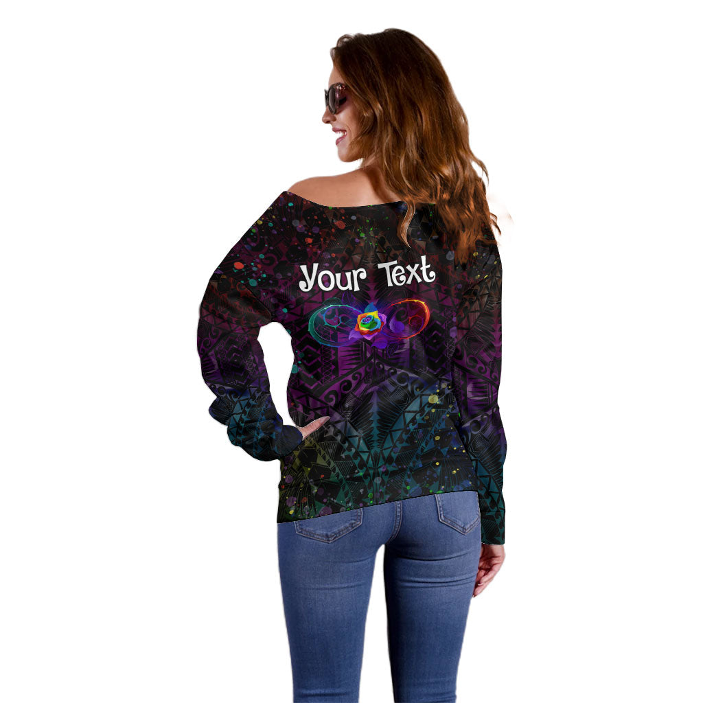 I See Your True Colors Personalised Off Shoulder Sweater Autism Support
