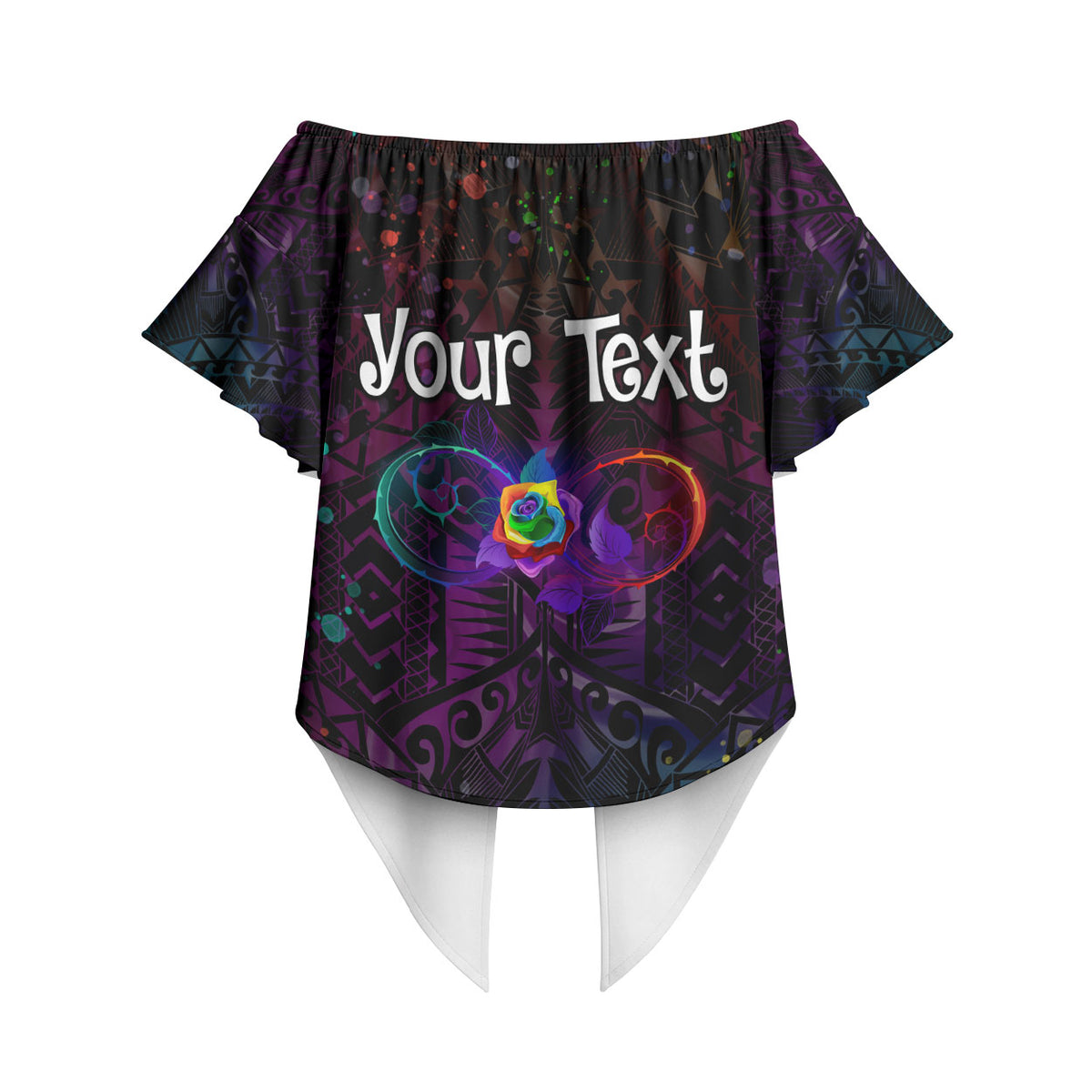 I See Your True Colors Personalised Off Shoulder Wrap Waist Top Autism Support