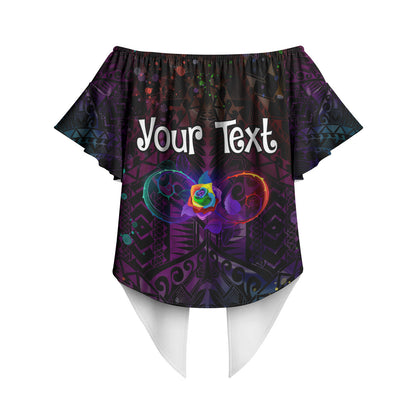 I See Your True Colors Personalised Off Shoulder Wrap Waist Top Autism Support