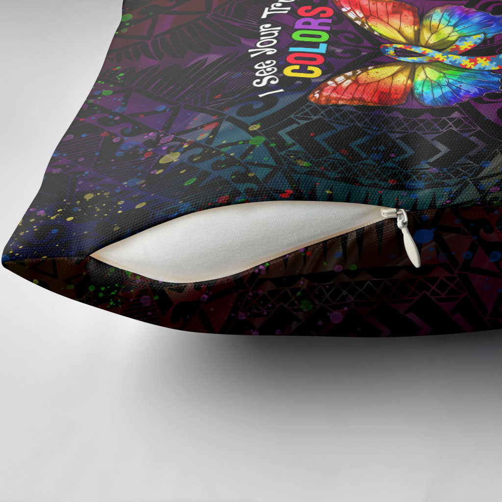 I See Your True Colors Pillow Cover Autism Support