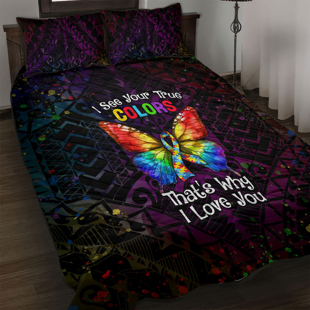 I See Your True Colors Quilt Bed Set Autism Support