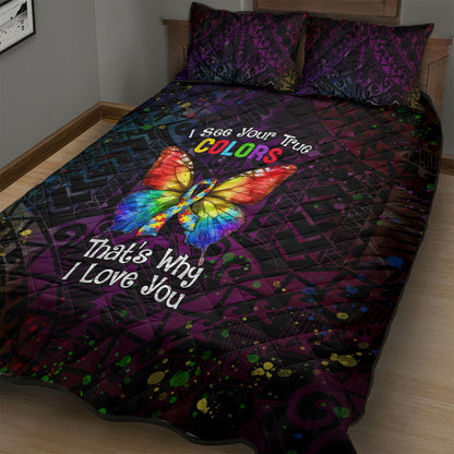 I See Your True Colors Quilt Bed Set Autism Support