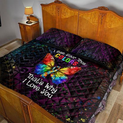 I See Your True Colors Quilt Bed Set Autism Support