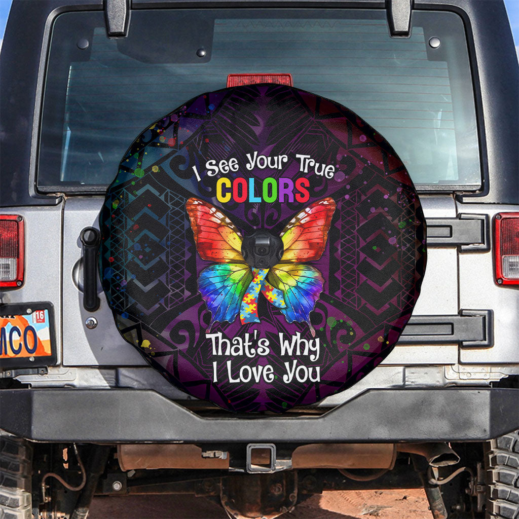 I See Your True Colors Spare Tire Cover Autism Support