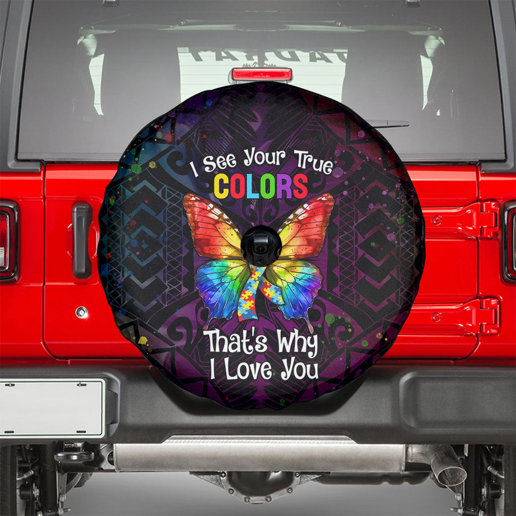 I See Your True Colors Spare Tire Cover Autism Support