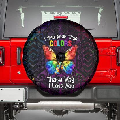 I See Your True Colors Spare Tire Cover Autism Support