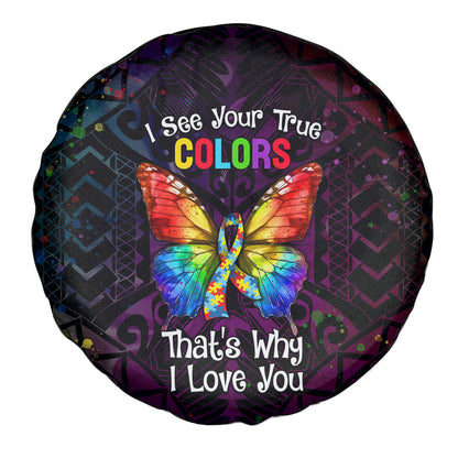 I See Your True Colors Spare Tire Cover Autism Support