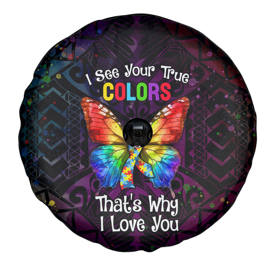 I See Your True Colors Spare Tire Cover Autism Support