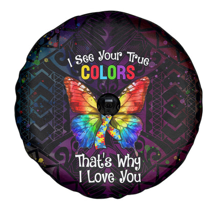 I See Your True Colors Spare Tire Cover Autism Support