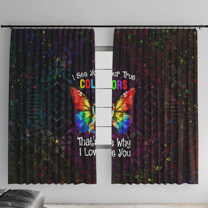 I See Your True Colors Window Curtain Autism Support