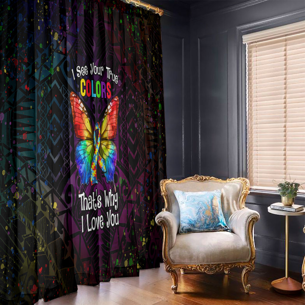 I See Your True Colors Window Curtain Autism Support
