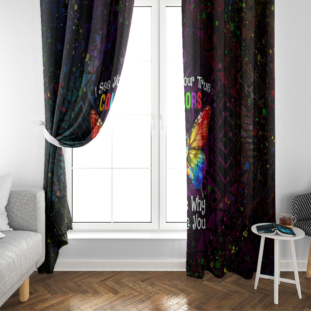 I See Your True Colors Window Curtain Autism Support