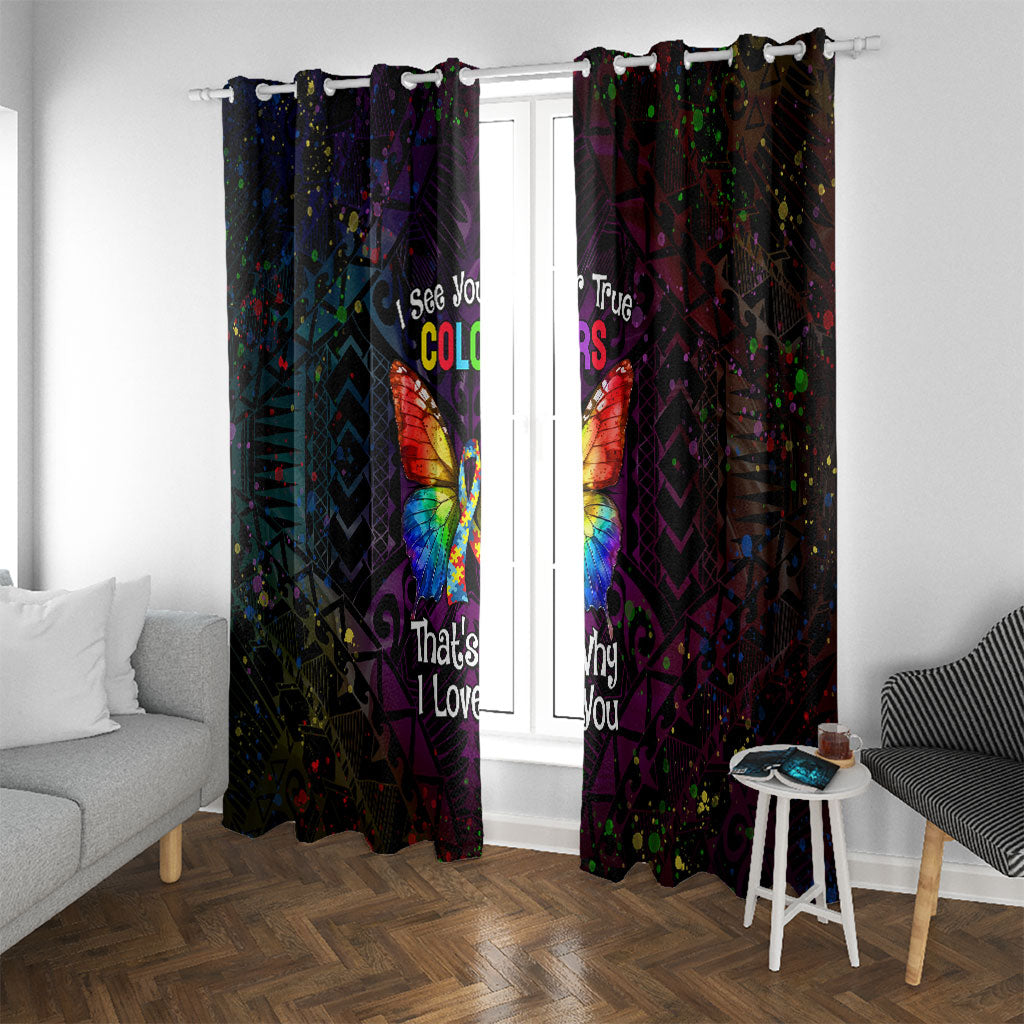 I See Your True Colors Window Curtain Autism Support