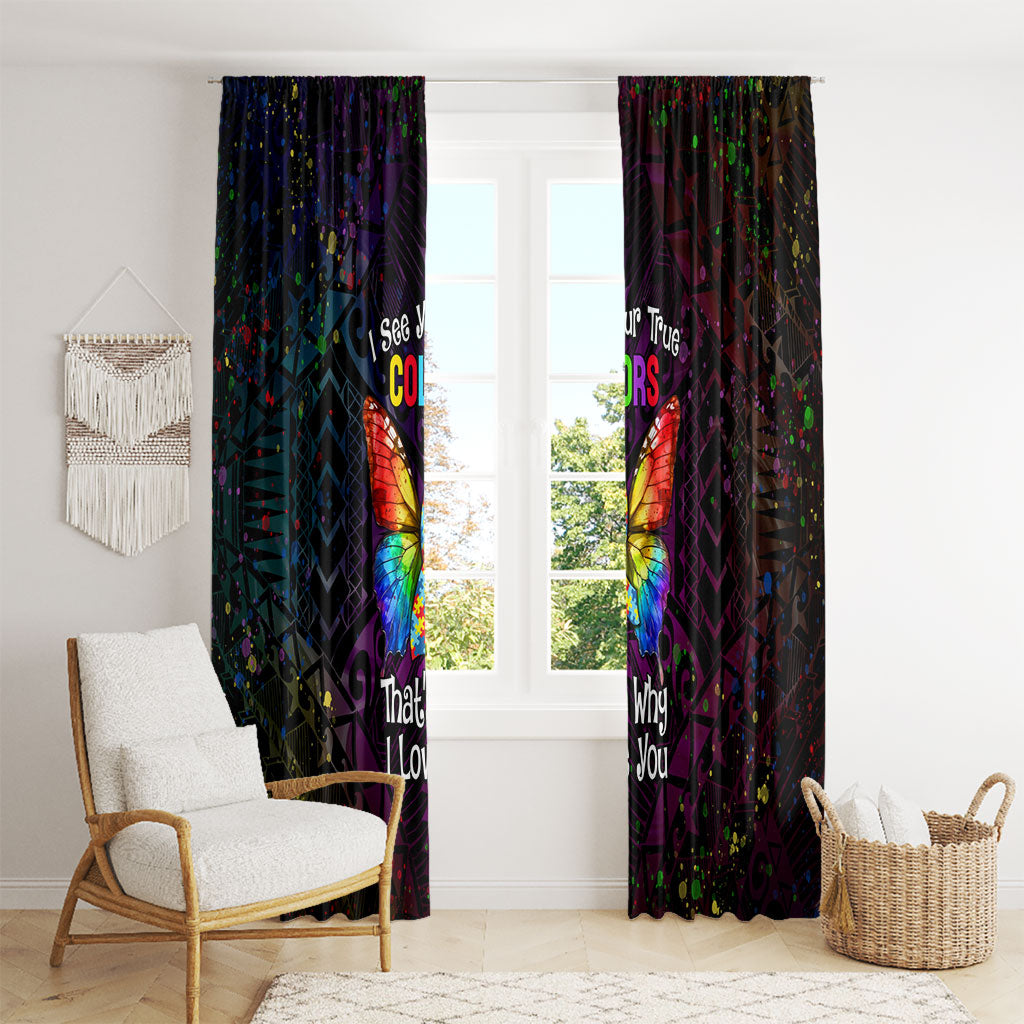 I See Your True Colors Window Curtain Autism Support