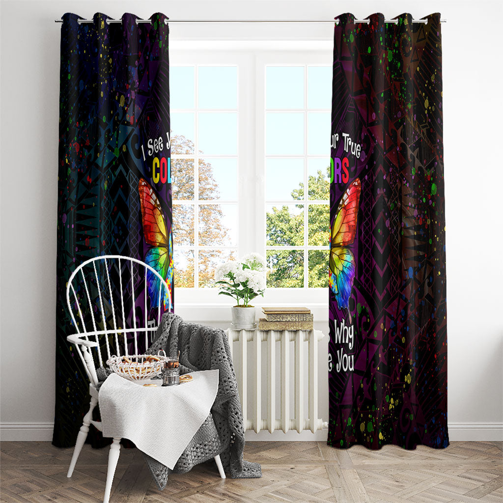 I See Your True Colors Window Curtain Autism Support
