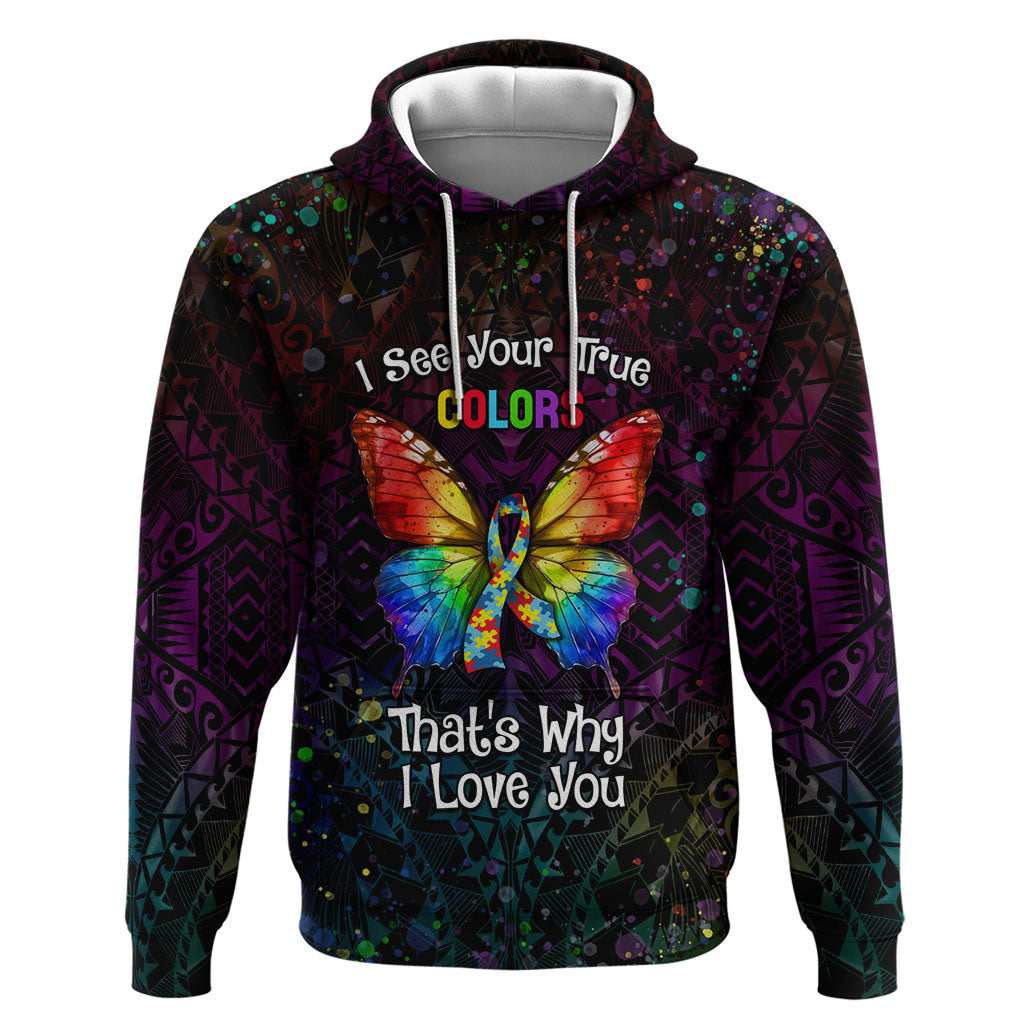 I See Your True Colors Personalised Zip Hoodie Autism Support