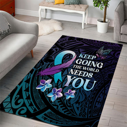 Polynesia Suicide Prevention Area Rug Keep Going The World Needs You