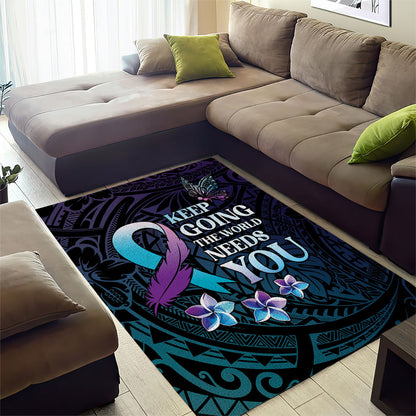 Polynesia Suicide Prevention Area Rug Keep Going The World Needs You