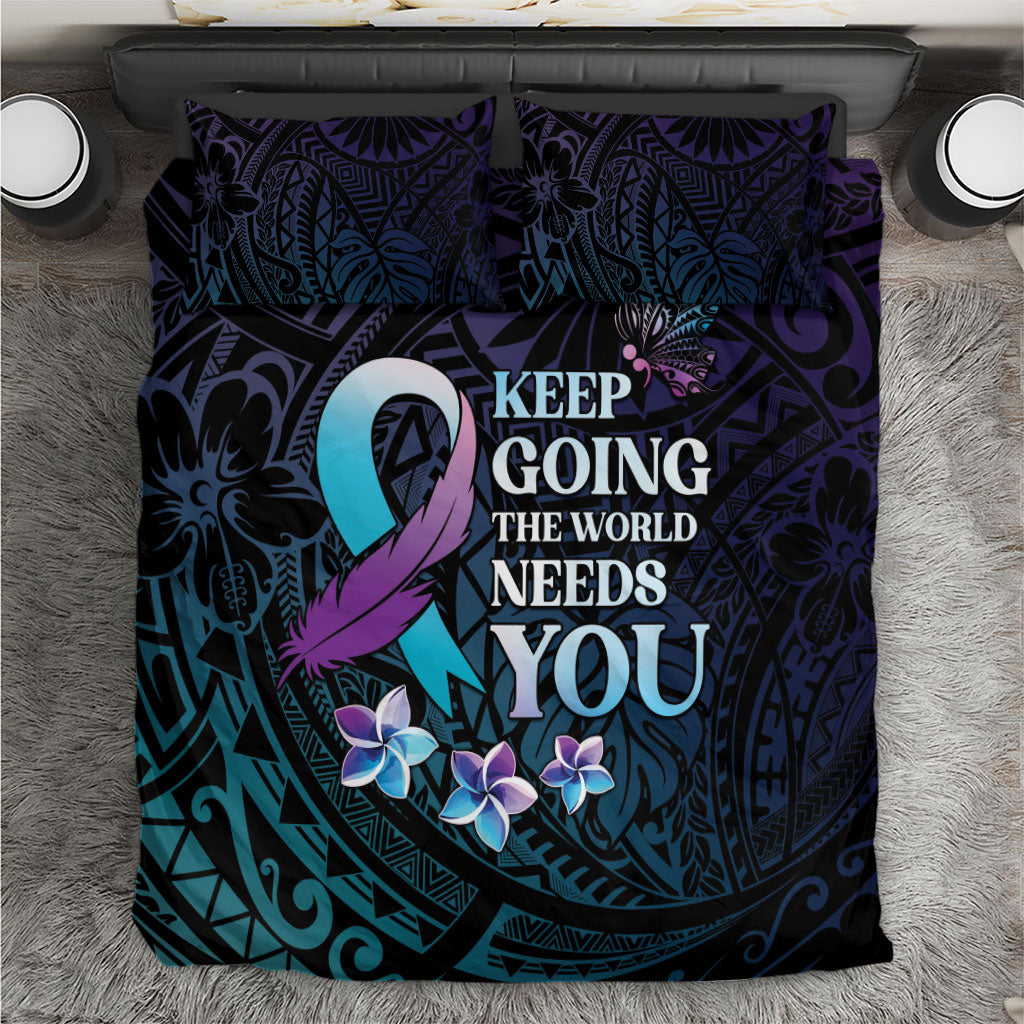 Polynesia Suicide Prevention Bedding Set Keep Going The World Needs You