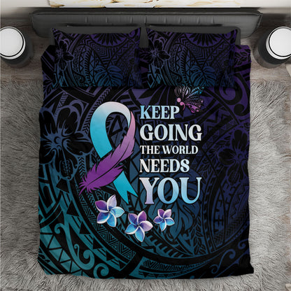 Polynesia Suicide Prevention Bedding Set Keep Going The World Needs You