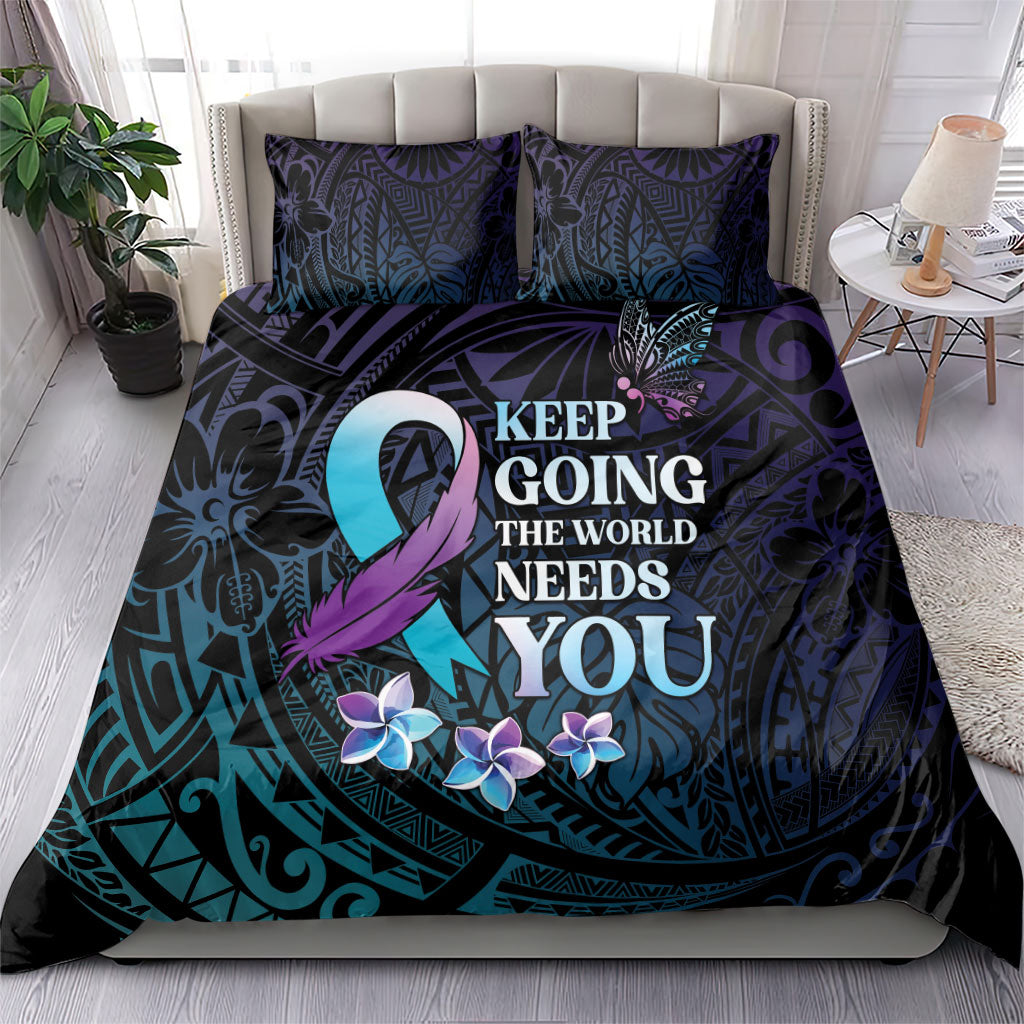Polynesia Suicide Prevention Bedding Set Keep Going The World Needs You