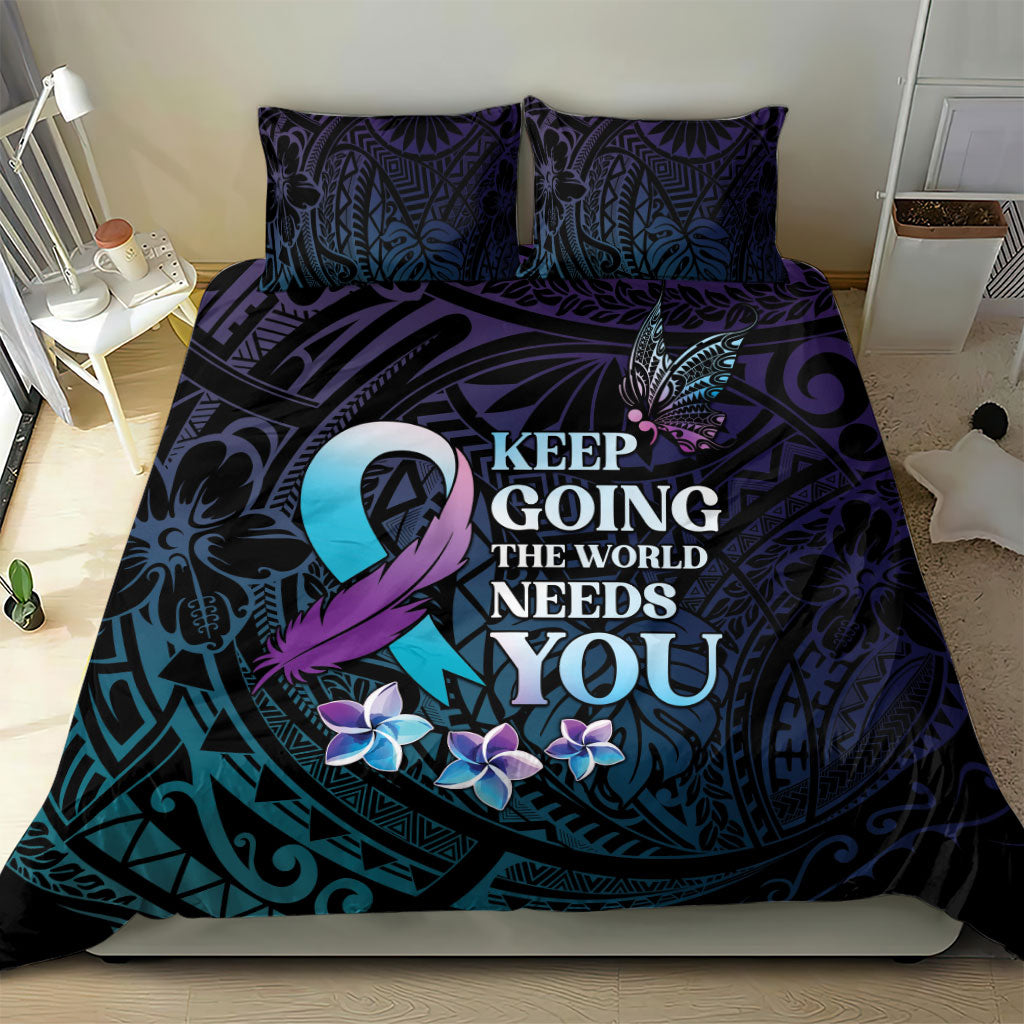 Polynesia Suicide Prevention Bedding Set Keep Going The World Needs You